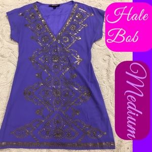 Hale Bob Purple Embellished Dress